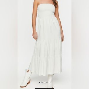 Smocked tube top maxi dress